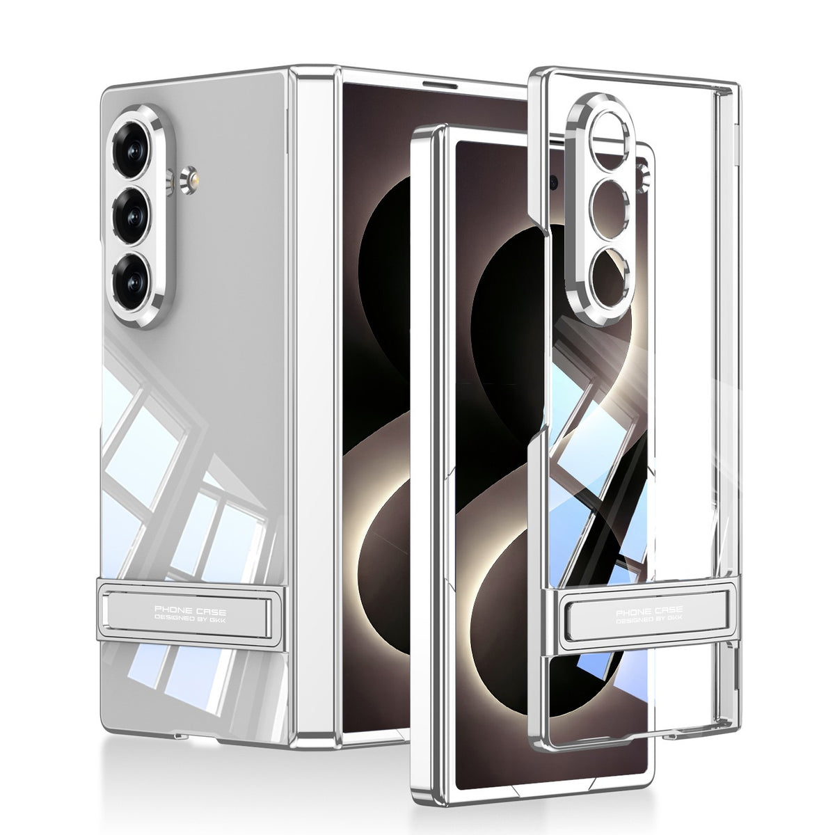 Galaxy Z Fold 8 Ultra Kılıf Kamera Korumalı Şeffaf Tasarımlı Zore Lego Standlı Kılıf