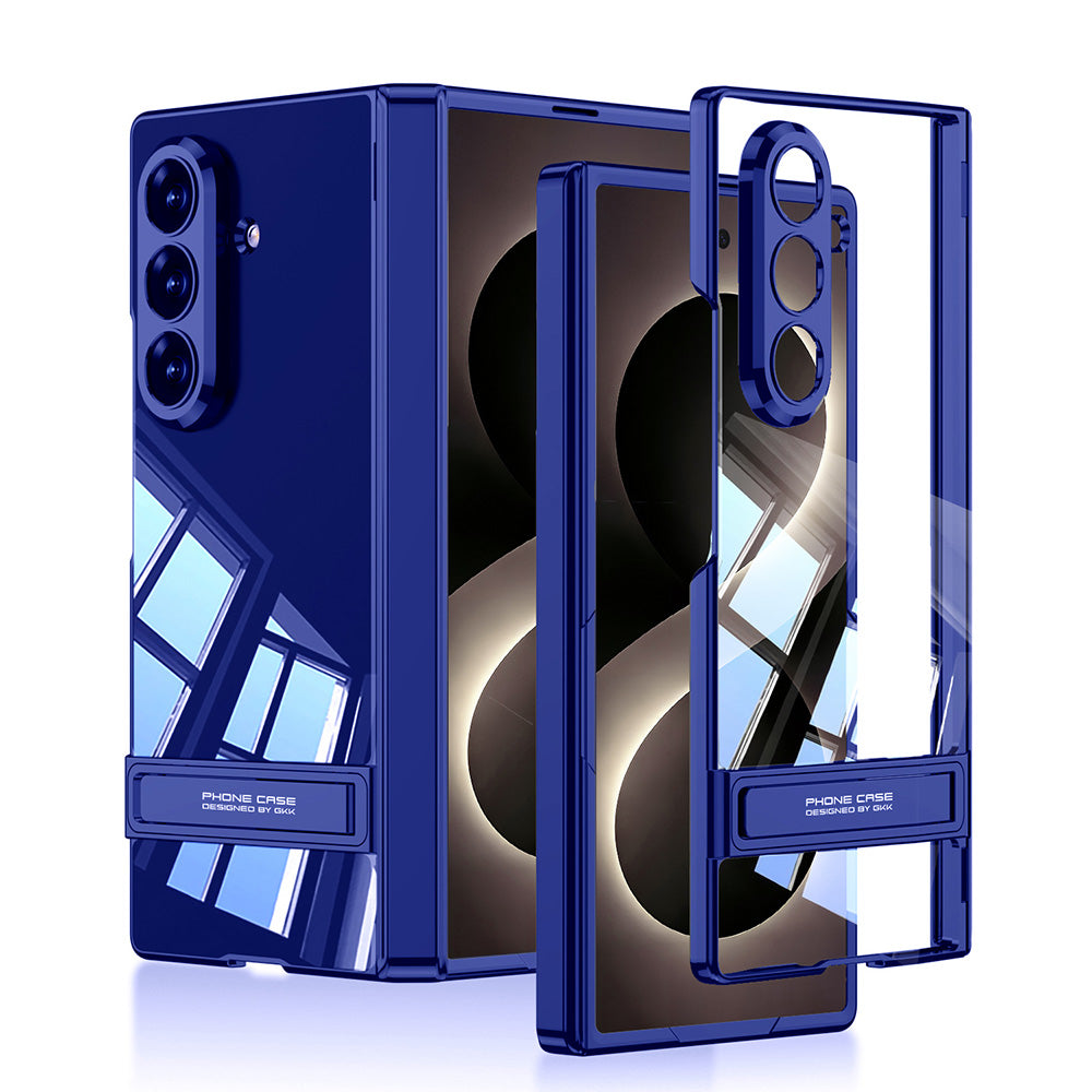 Galaxy Z Fold 8 Ultra Kılıf Kamera Korumalı Şeffaf Tasarımlı Zore Lego Standlı Kılıf