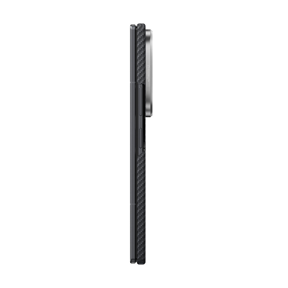 Galaxy Z Fold 8 Ultra Kılıf M-safe Şarj Özellikli 600D Aramid Karbon Fiber Pitaka Edge Serisi Black-Grey Twill Kılıf