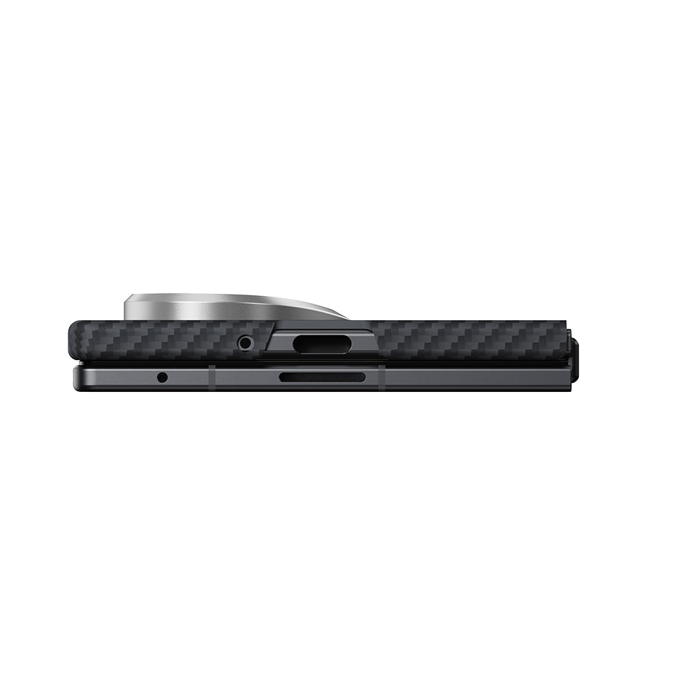 Galaxy Z Fold 8 Ultra Kılıf M-safe Şarj Özellikli 600D Aramid Karbon Fiber Pitaka Edge Serisi Black-Grey Twill Kılıf