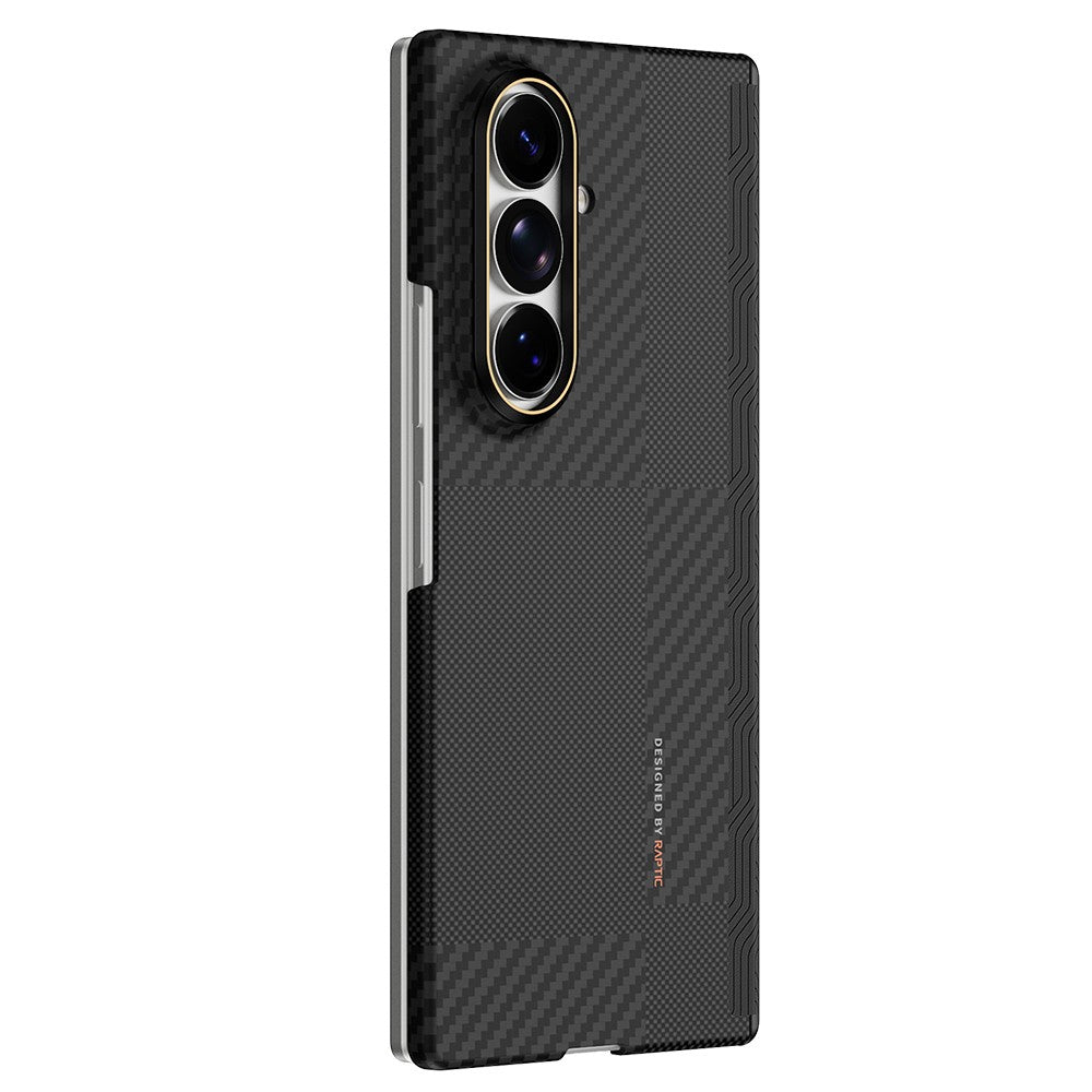 Galaxy Z Fold 8 Ultra Kılıf M-safe Şarj Özellikli Metal Kamera Çerçeveli Raptic Aramid SkinPro Serisi Karbon Kılıf