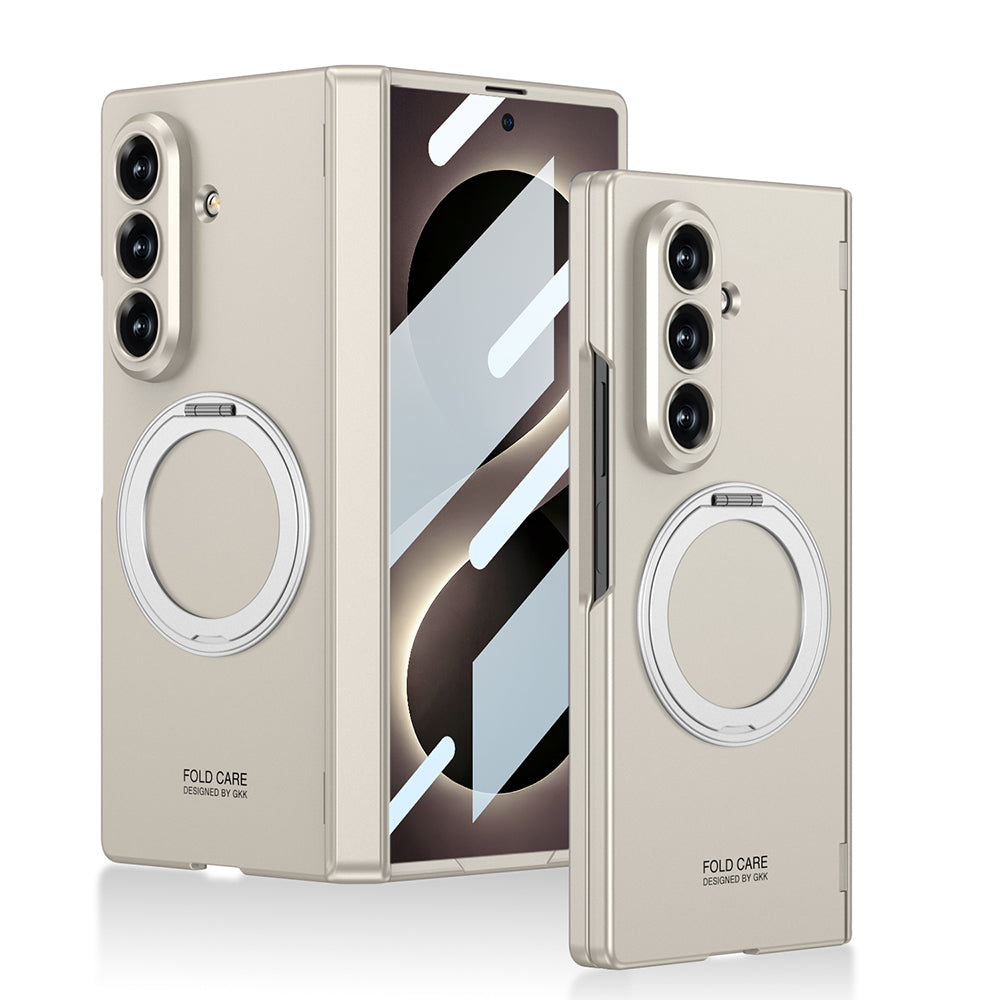 Galaxy Z Fold 8 Ultra Kılıf M-safe Şarj Özellikli Zore Kıpta KPT-07 Ring Standlı Sert PC Kılıf