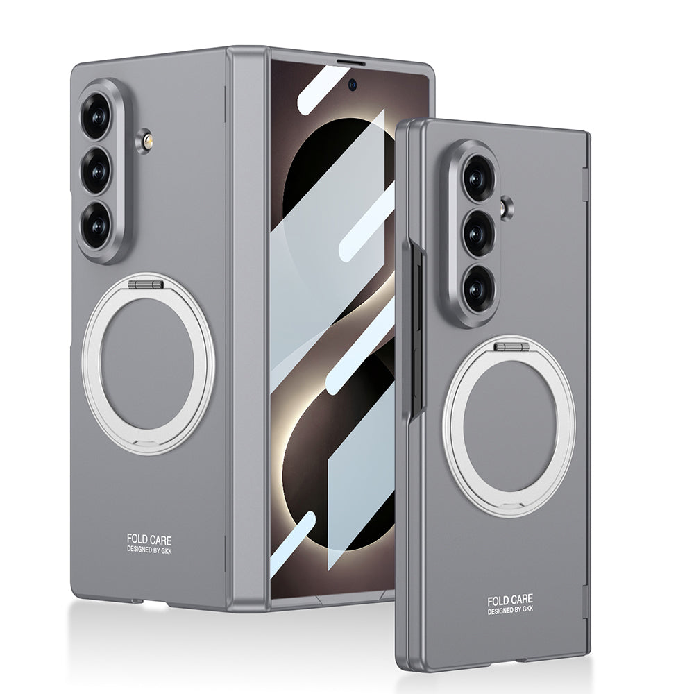 Galaxy Z Fold 8 Ultra Kılıf M-safe Şarj Özellikli Zore Kıpta KPT-07 Ring Standlı Sert PC Kılıf