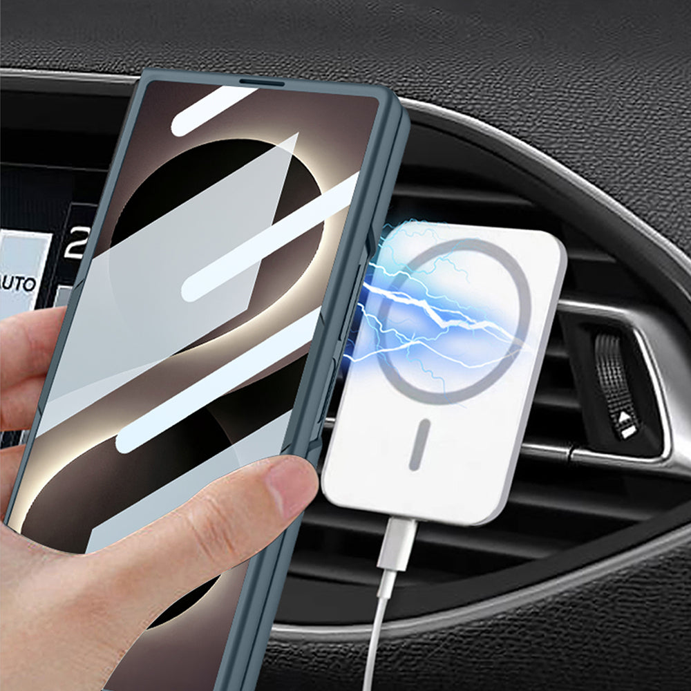 Galaxy Z Fold 8 Ultra Kılıf M-safe Şarj Özellikli Zore Kıpta Yüzüklü Kamera Korumalı Kılıf