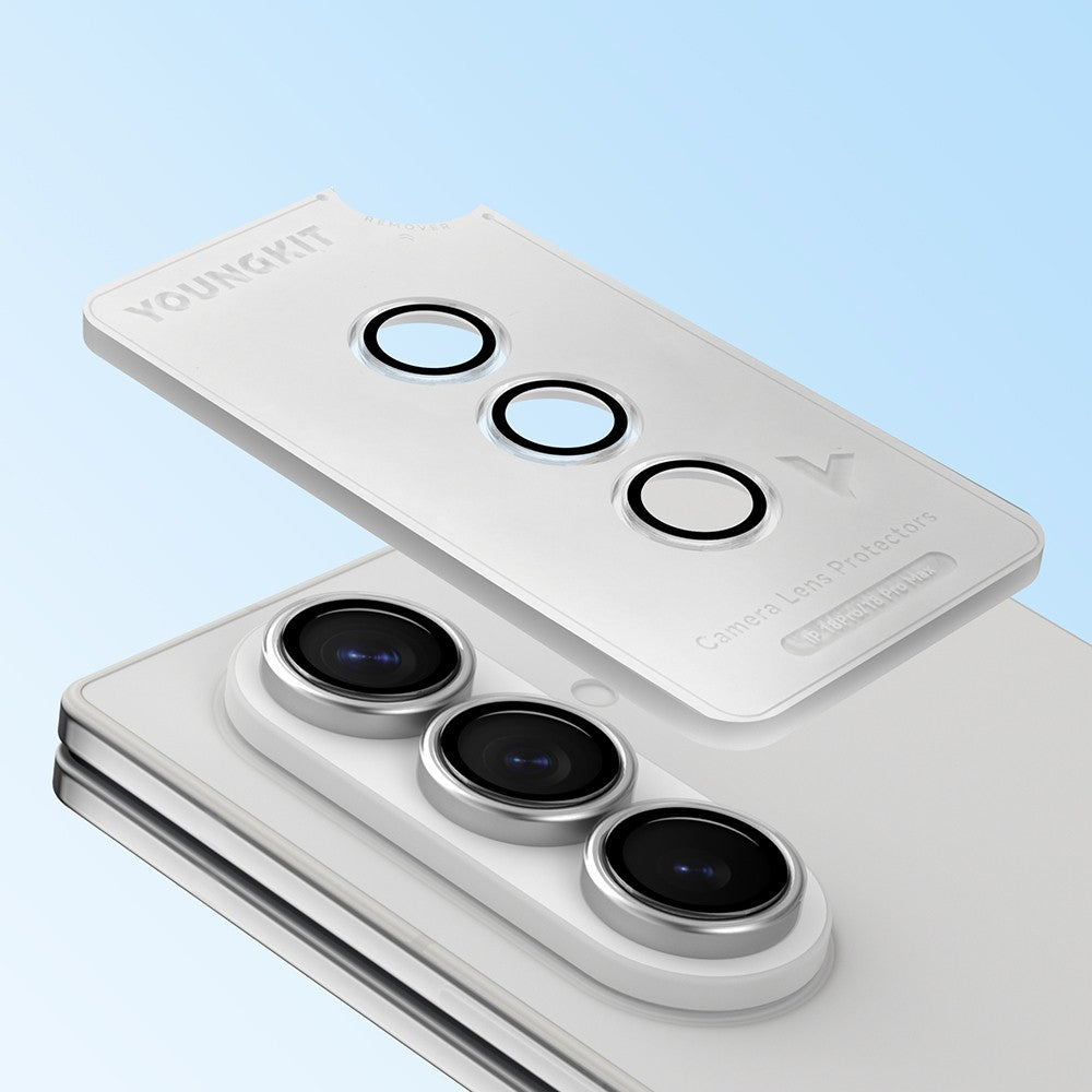 Galaxy Z Fold 8 Ultra Youngkit Alloy Original Parlama Önleyici Kamera Lens Koruyucu + Kolay Uygulama Aparatlı