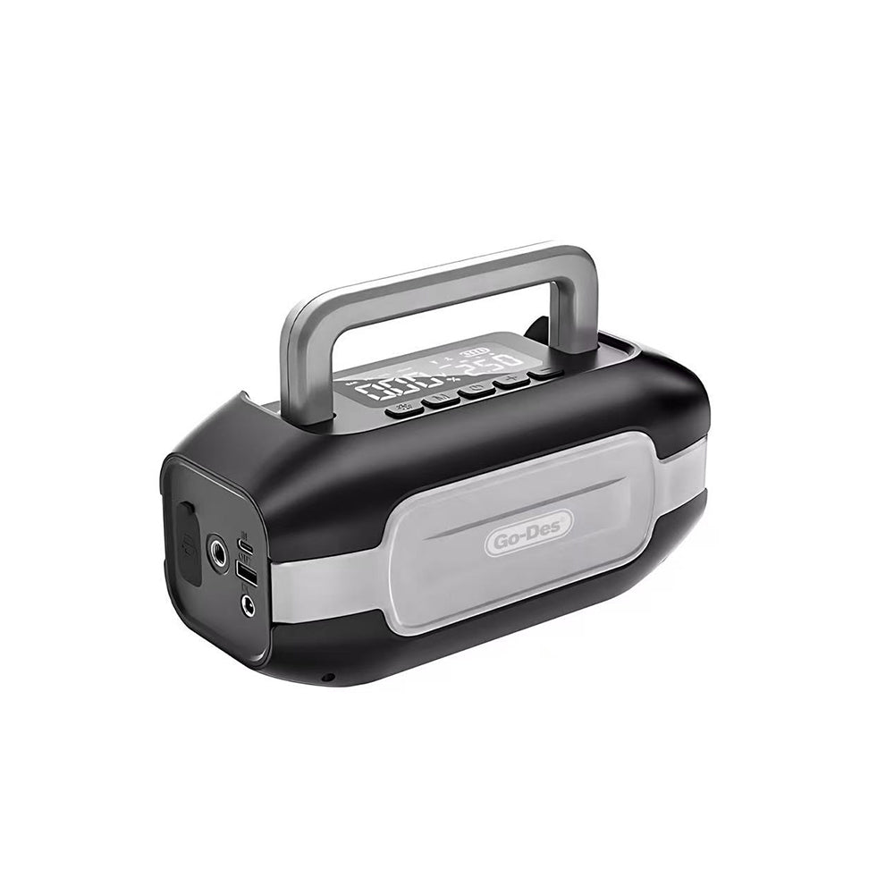 Go-Des GD-B636 LED Işıklı Araç Akü Acil Durum Takviye Güç Kaynağı ve Hava Kompresörü 10000mAh