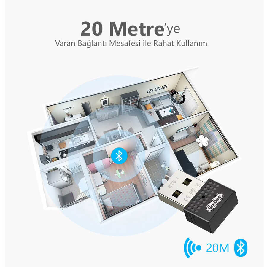 Go Des GD-BT112 USB Bluetooth Adaptör