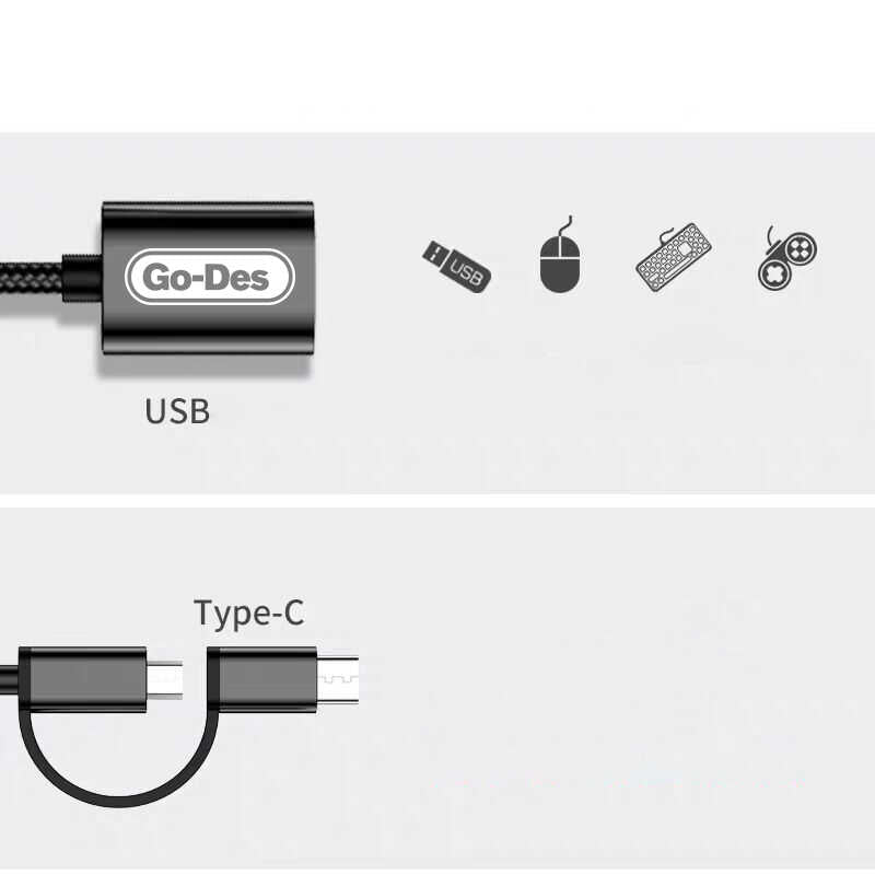 Go Des GD-CT033 2 in 1 Micro - Type-C Otg
