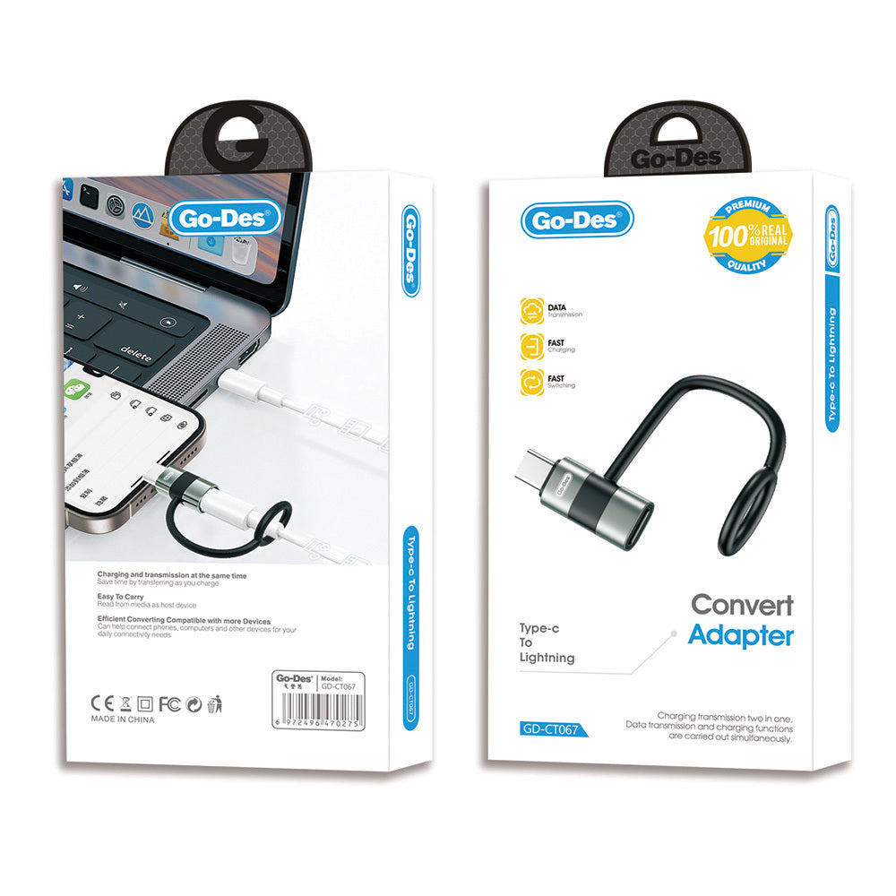 Go Des GD-CT067 Type-C to Lightning Data Ve Hızlı Şarj Adaptörü