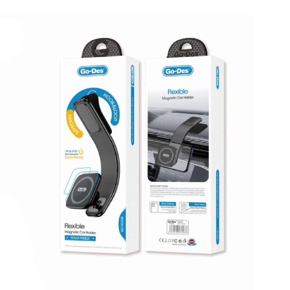 Go Des GD-HD208 Magnetik M-safe Uyumlu Bükülebilen Eğimli ve Düz Zemin Araç Telefon Tutacağı