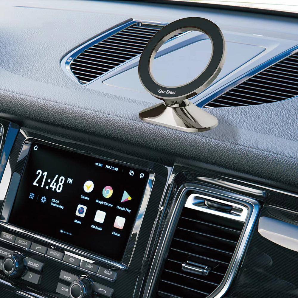 Go Des GD-HD215 Magnetik M-safe 360 Derece Dönebilen Oynar Başlıklı Araç İçi Telefon Tutucu