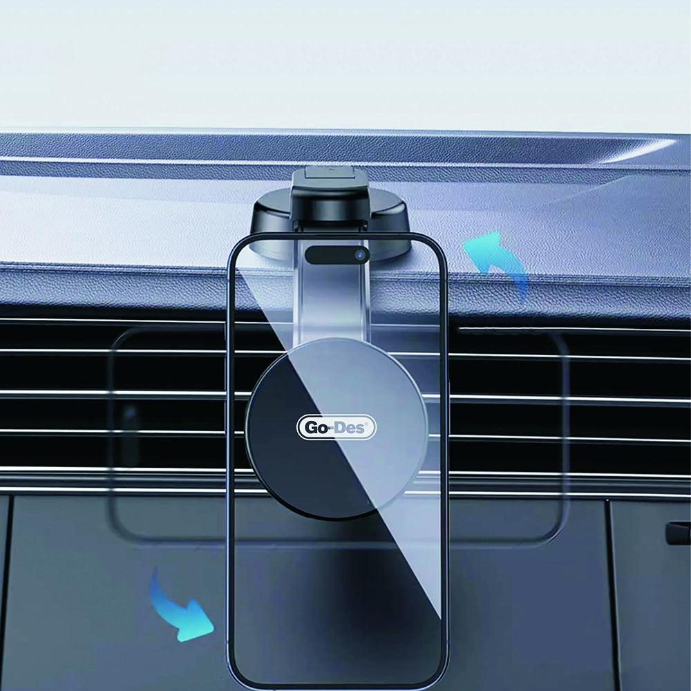 Go Des GD-HD219 M-safe Magnetik Bükülebilen Vantuzlu Araç Telefon Tutucu