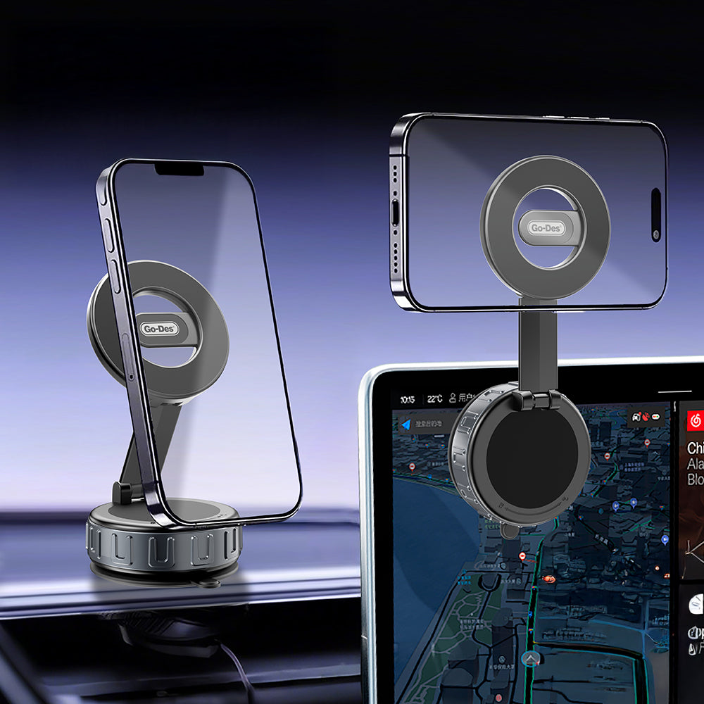 Go Des GD-HD241 360 Derece Dönebilen Vakum Özellikli Magnetik Telefon Tutucu