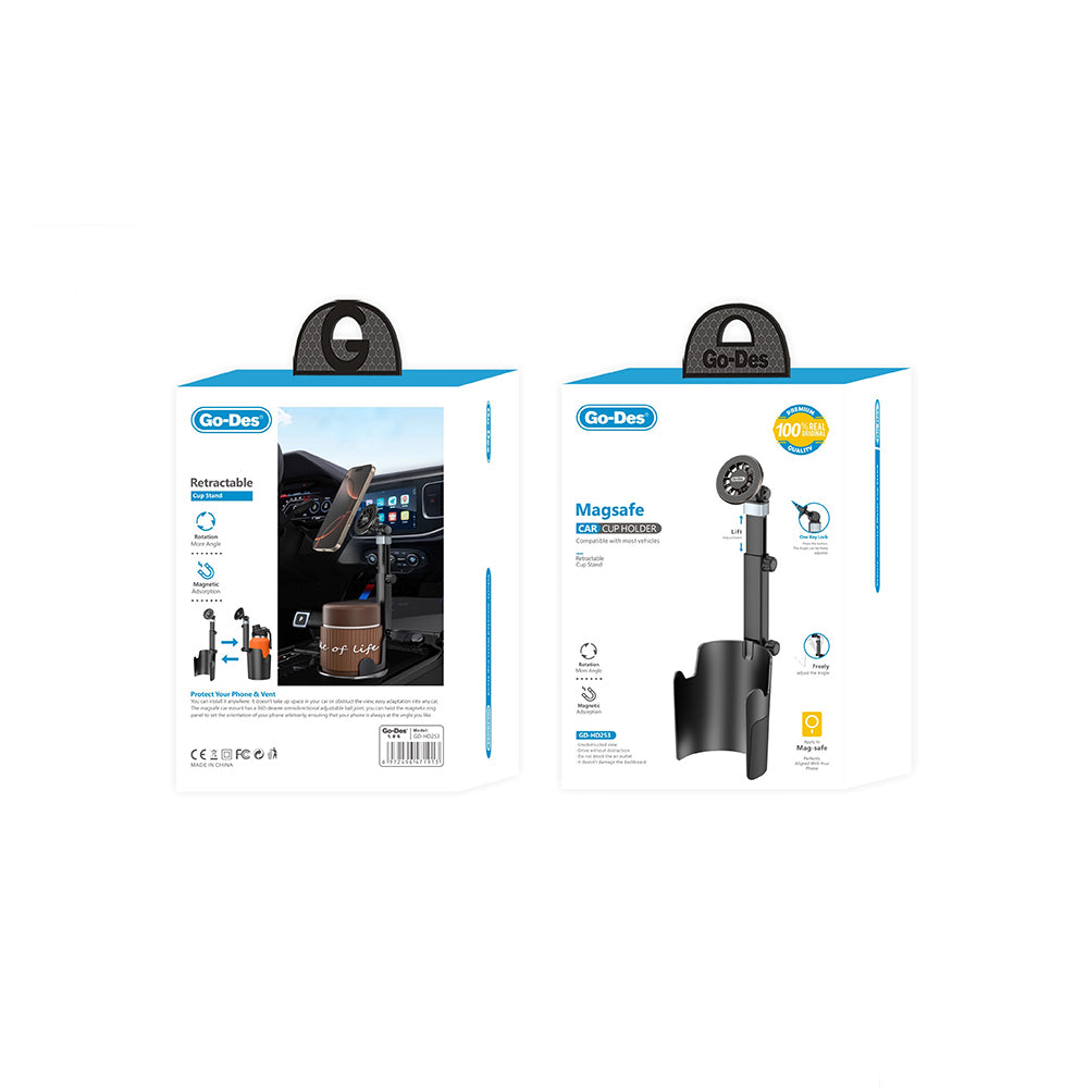Go Des GD-HD253 M-safe Magnetik 360 Derece Dönebilen Bardaklık Tasarım Telefon Tutucu
