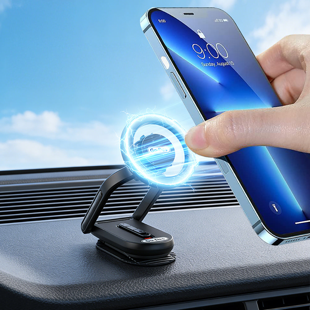 Go Des GD-HD275 Magnetik M-safe Uyumlu 360 Derece Dönebilen Düz Zemin Araç Telefon Tutucu