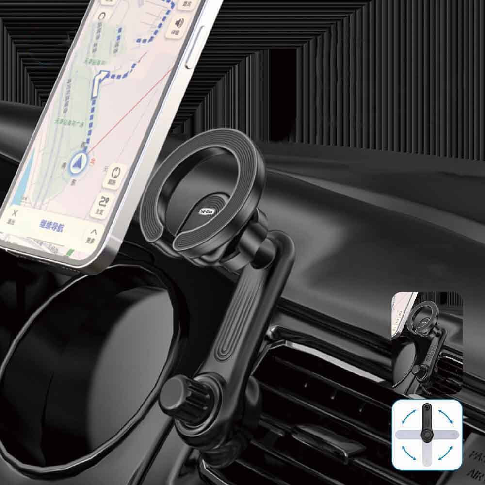 Go Des GD-HD311 M-safe Magnetik 360 Derece Dönebilen Dirsek Ve Başlıklı Telefon Tutucu Havalandırma Tasarım