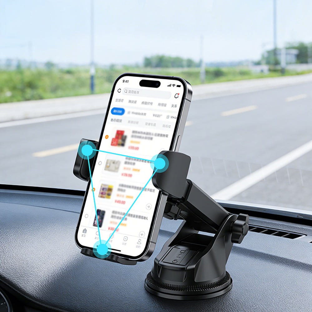 Go Des GD-HD356 360 Derece Dönebilen Teleskopik Vakumlu Tasarım Araç İçi Telefon Tutucu