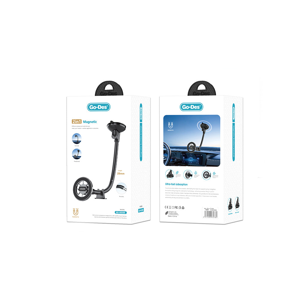 Go Des GD-HD368 Magnetik Esnek Vantuzlu Tasarım Araç Telefon Tutucu