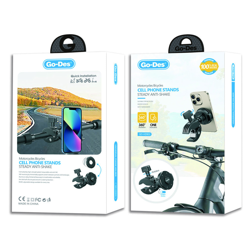 Go Des GD-HD903 Magnetik M-safe Sarsıntı Önleyici Motosiklet ve Bisiklet Telefon Tutucu