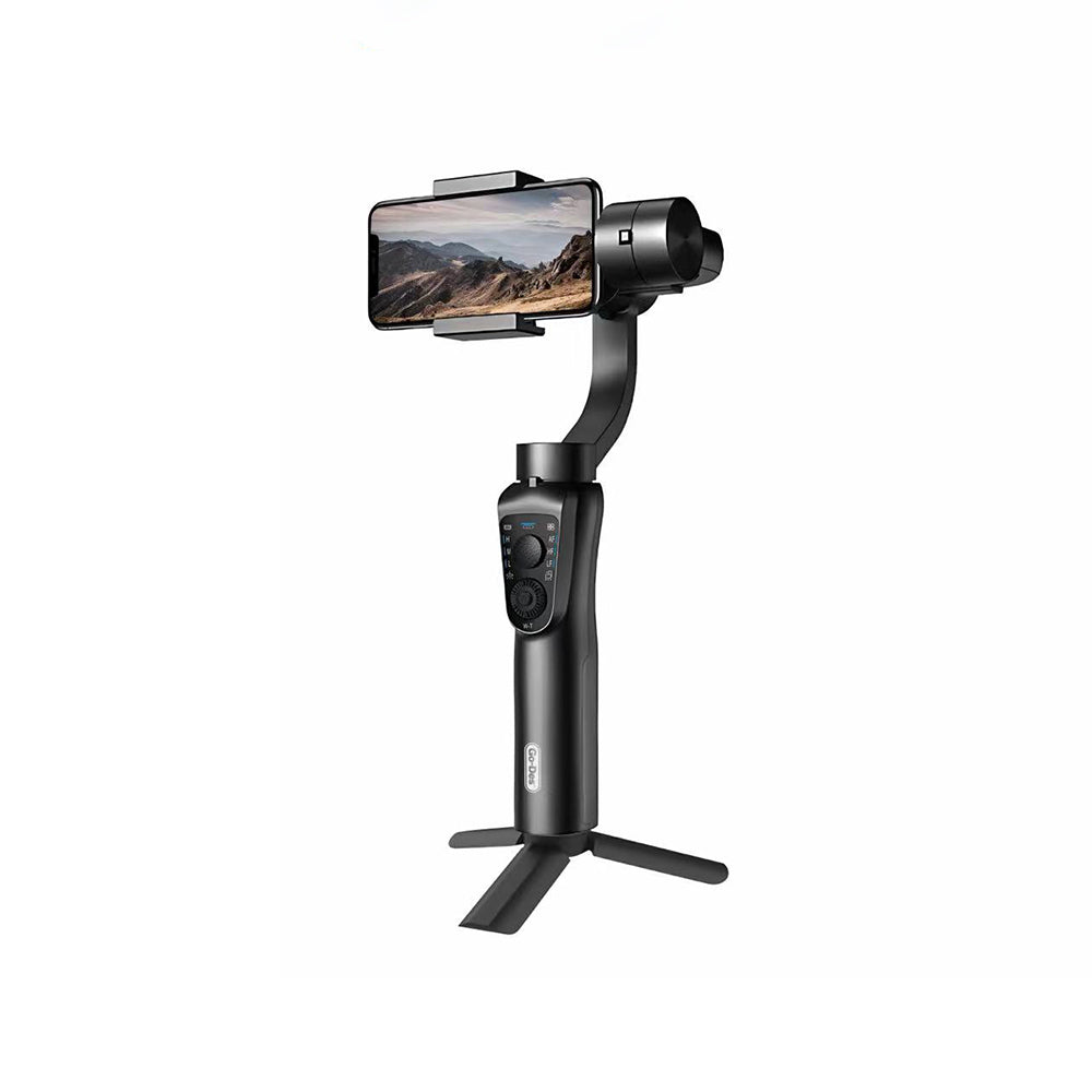 Go Des GD-S5 3 Eksenli El Tipi Yüz Tanıma Takip Özellikli Led Işıklandırma Aparatlı Gimbal Stabilizatör