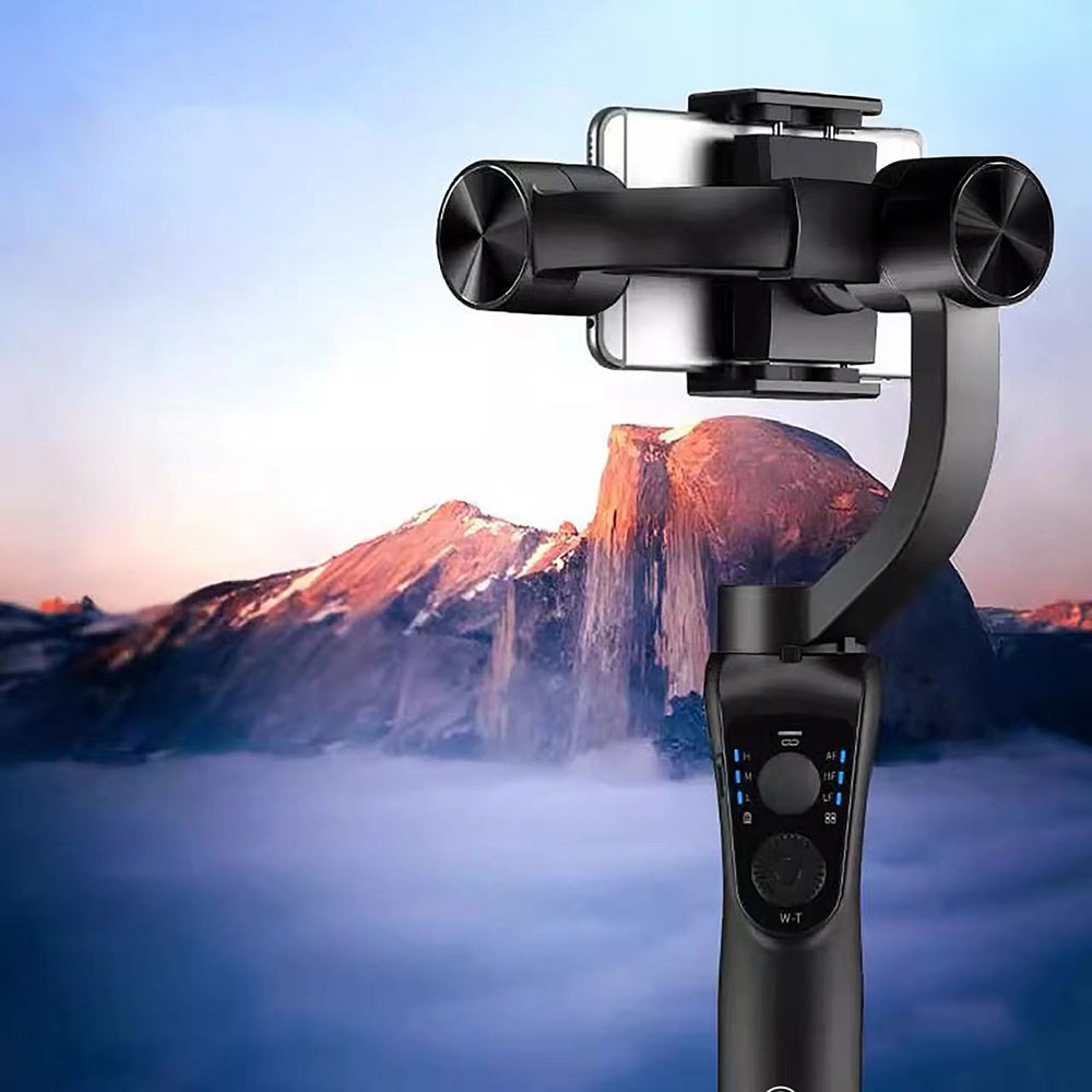 Go Des GD-S5 3 Eksenli El Tipi Yüz Tanıma Takip Özellikli Led Işıklandırma Aparatlı Gimbal Stabilizatör