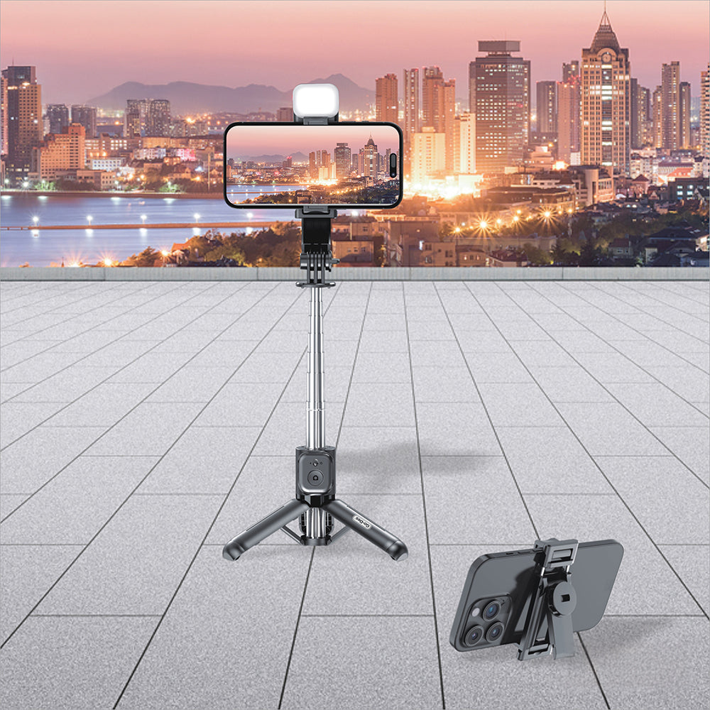 Go Des GD-ST67 Canlı Yayın Dolgu Işıklı Kumandalı 360 Derece Dönebilen Selfie Çubuğu ve Tripod