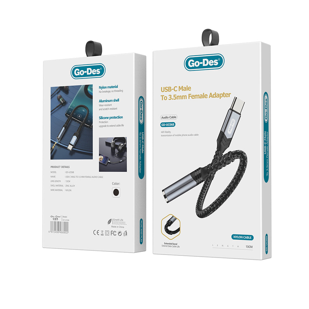 Go Des GD-UC068 Type-C to 3.5mm Aux Çevirici Ses Adaptörü