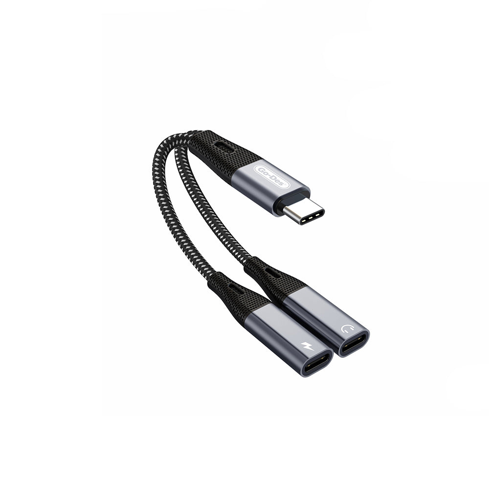 Go Des GD-UC163 Type-C 2in1 Şarj ve Ses Kablosu