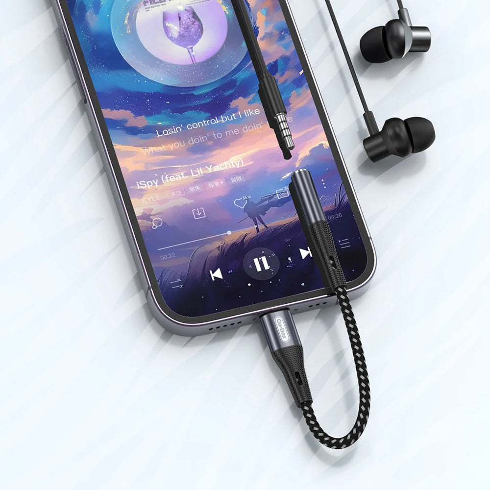 Go Des GD-UC166 Lightning to 3.5mm Aux Çevirici Örgülü Ses Adaptörü