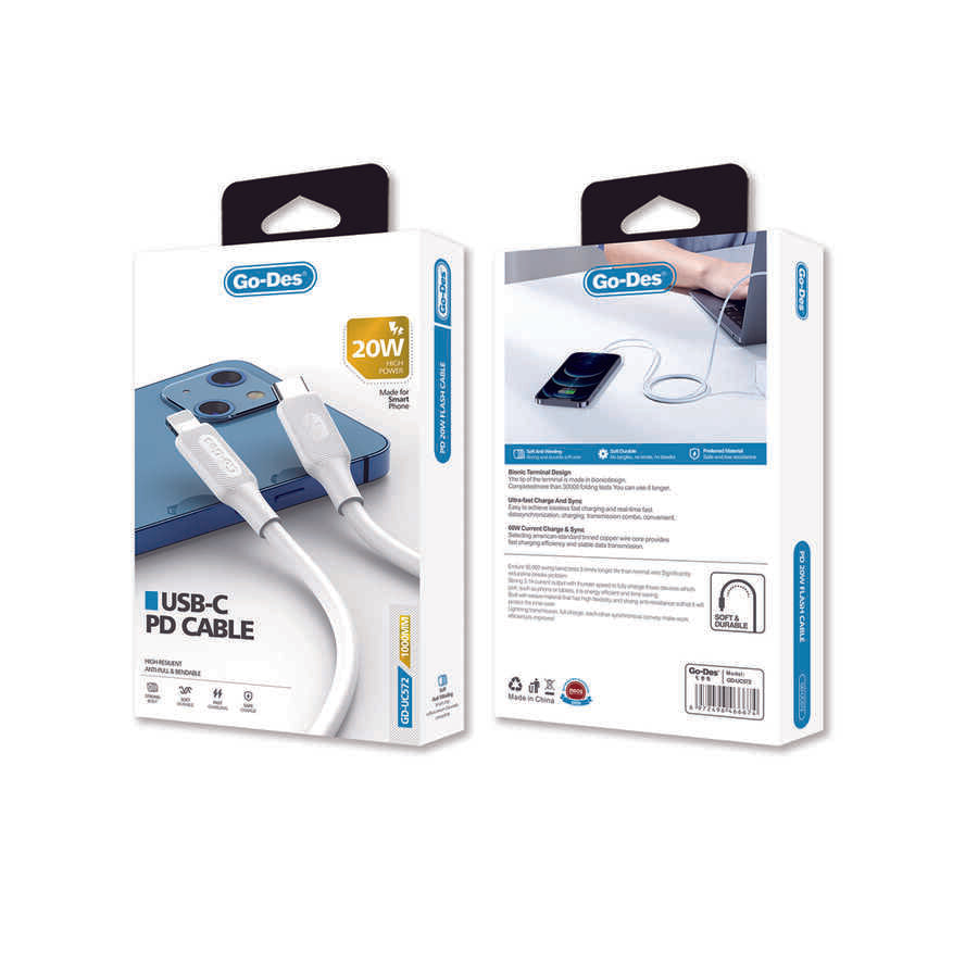 Go Des GD-UC572 Type-C to Lightning PD Hızlı Şarj Kablosu 20W 1 metre