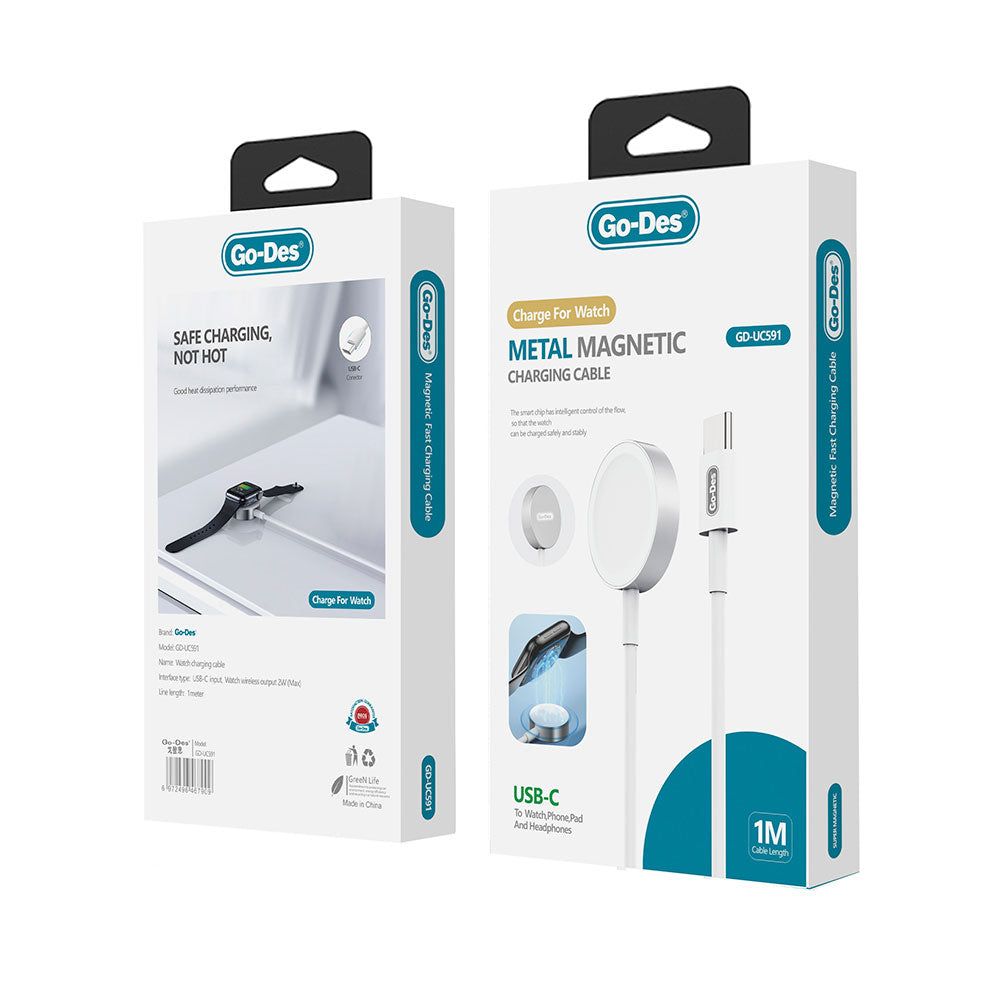 Go Des GD-UC591 Watch Serisi Akıllı Saat Wireless Type-C Şarj Kablosu