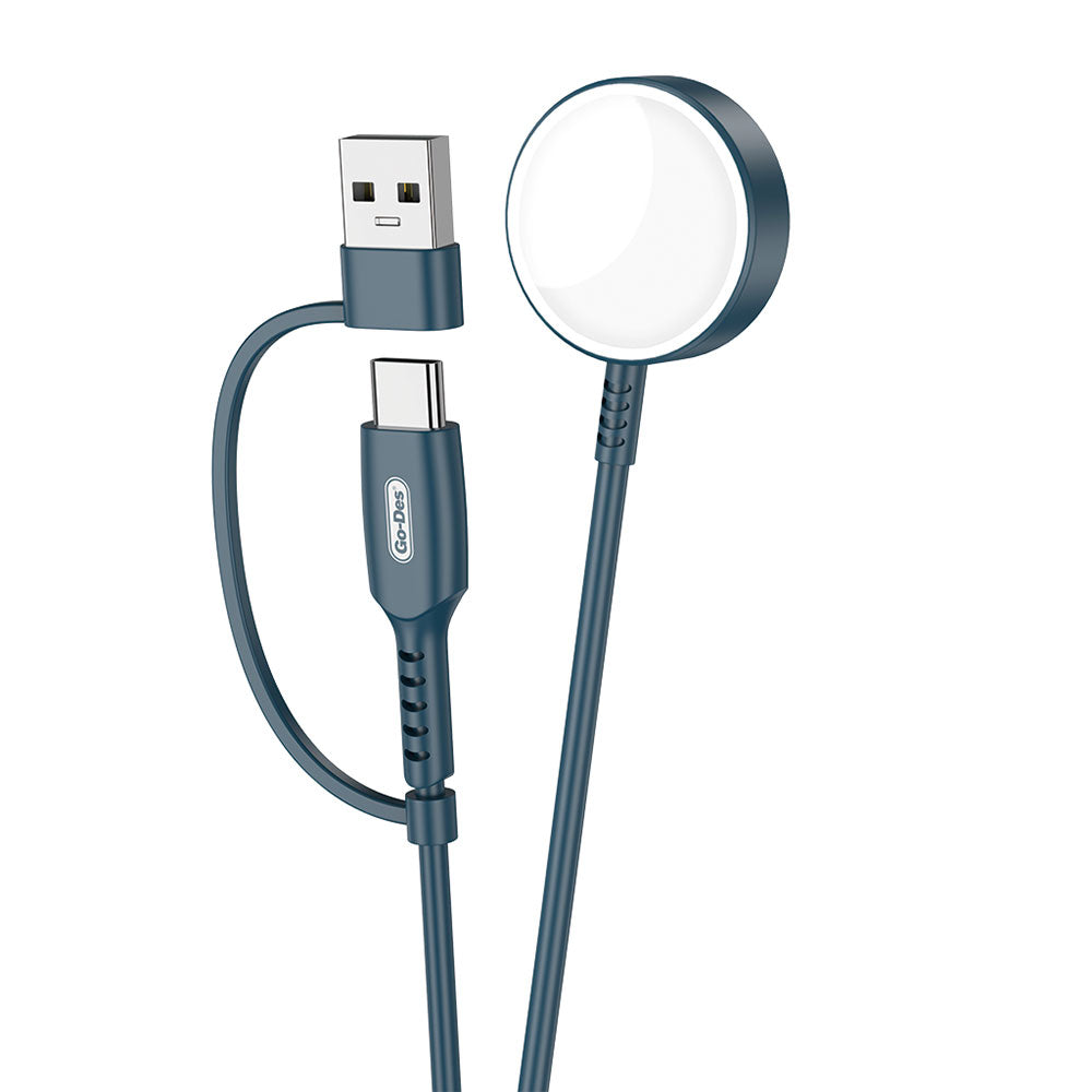 Go Des GD-UC608 Watch Serisi Akıllı Saat Wireless 2 in 1 PD - Usb Hızlı Şarj Kablosu