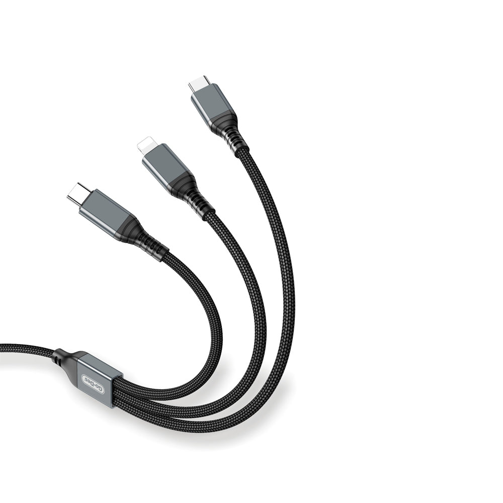 Go-Des GD-UC617 3in1 Type-C to Lightning – Type-C – Type-C Ultra Hızlı PD Şarj Kablosu 100W 1.2M