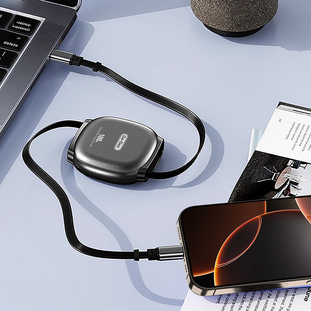 Go-Des GD-UC682 Type-C to Type-C Makaralı Data ve Şarj Kablosu 100W