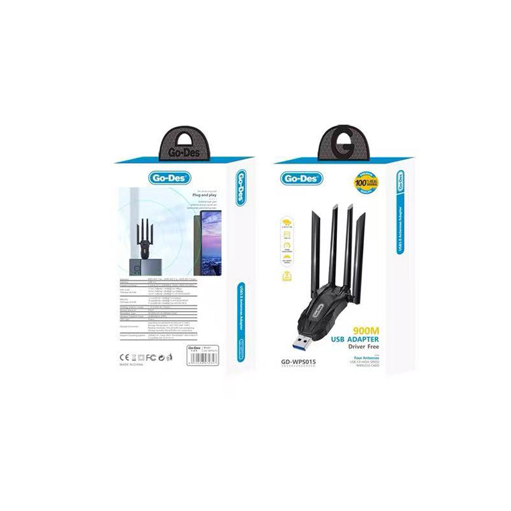 Go-Des GD-WPS015 Wi-Fi USB Adaptörü 900Mbps