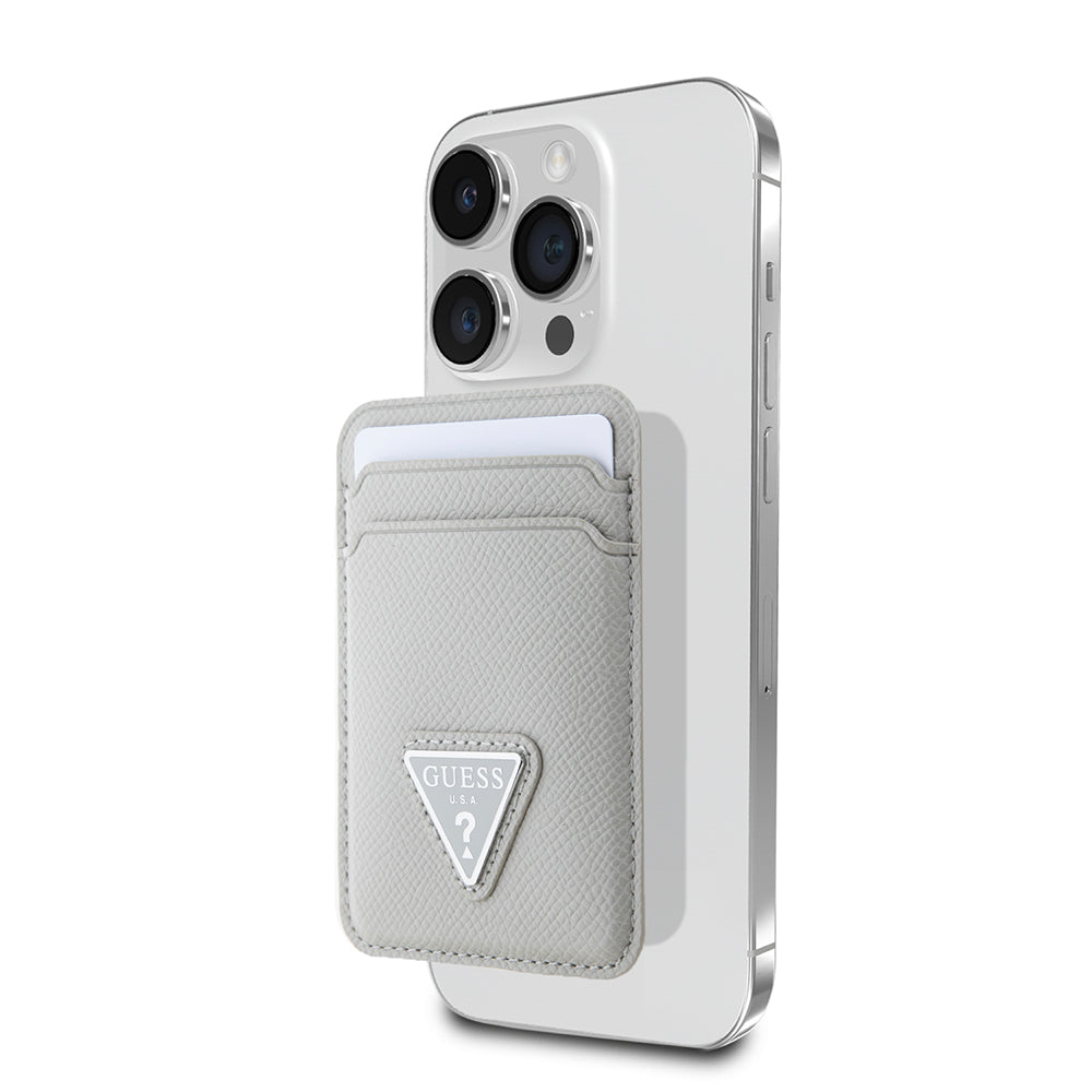 Guess Orijinal Lisanslı 2 Hazneli Üçgen Logolu Deri Magnetik Kartlık