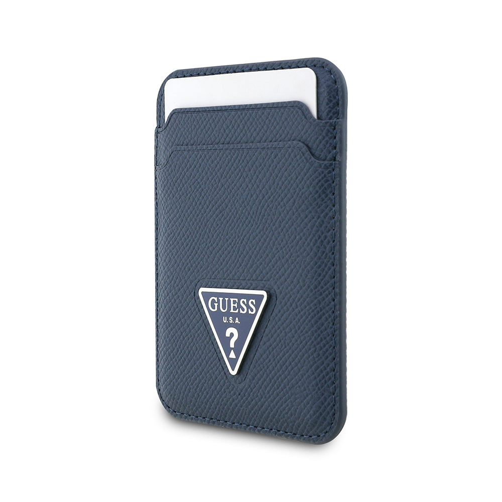 Guess Orijinal Lisanslı 2 Hazneli Üçgen Logolu Deri Magnetik Kartlık