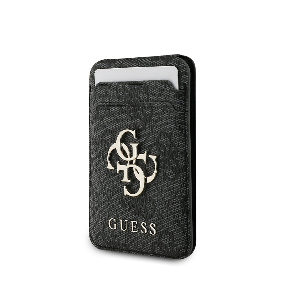Guess Orijinal Lisanslı PU Deri 4G Desenli Metal Büyük 4G ve Yazı Logolu Standlı Magnetik Kartlık