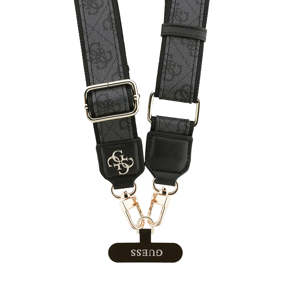 Guess Orijinal Lisanslı 4G Desen ve Metal Logolu Çapraz Vücut Telefon Askı Kayışı 150cm