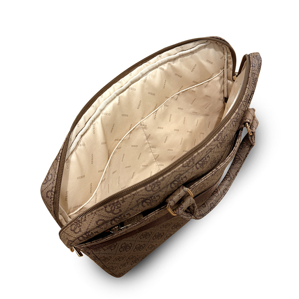 Guess Orijinal Lisanslı 4G Desenli Büyük 4G Logolu Omuz Askılı 15 inç Laptop Çantası