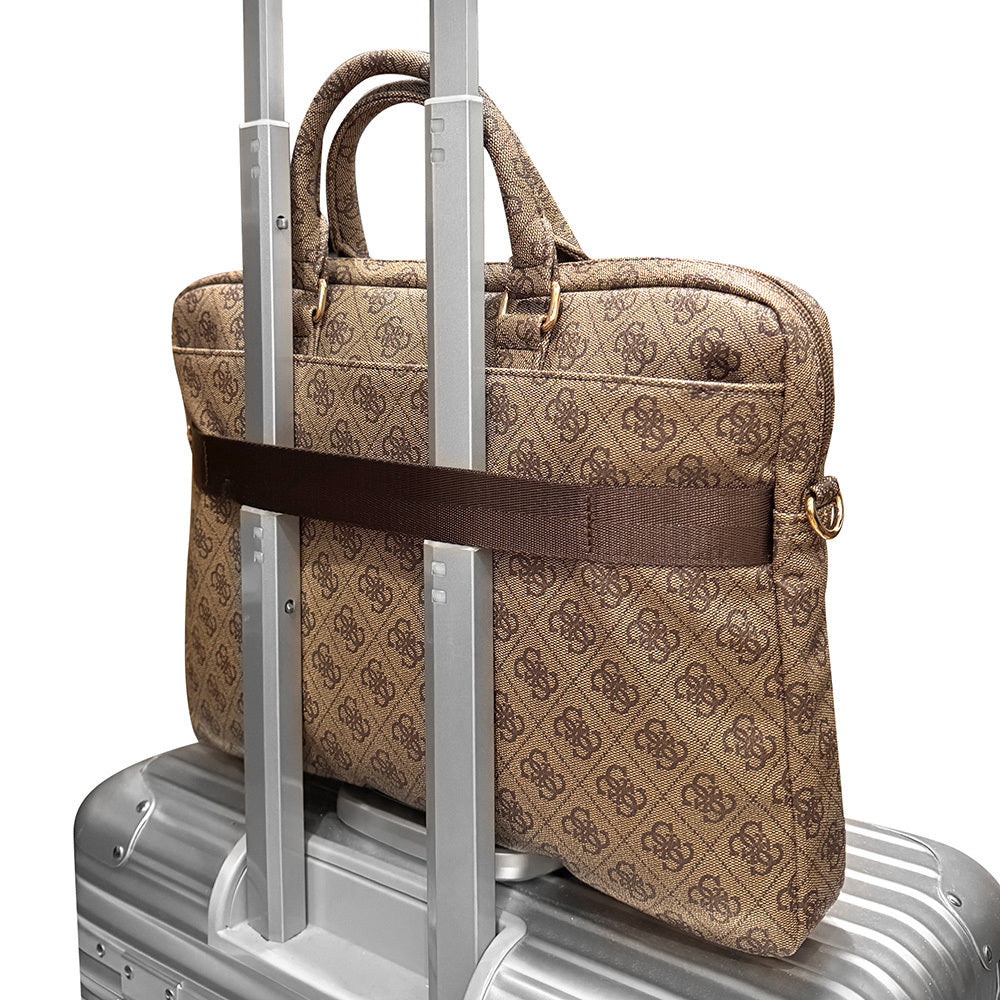 Guess Orijinal Lisanslı 4G Desenli Büyük 4G Logolu Omuz Askılı 15 inç Laptop Çantası