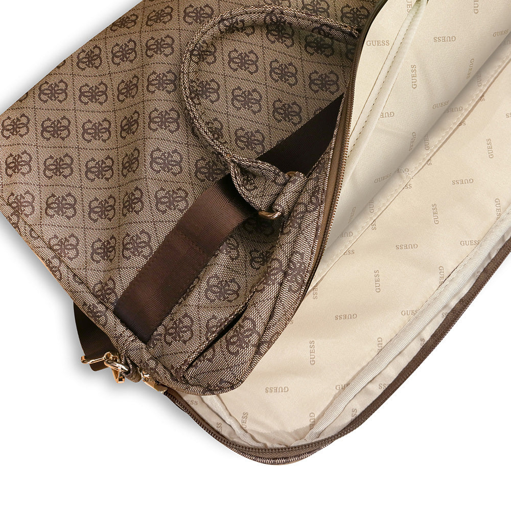 Guess Orijinal Lisanslı 4G Desenli Büyük 4G Logolu Omuz Askılı 15 inç Laptop Çantası