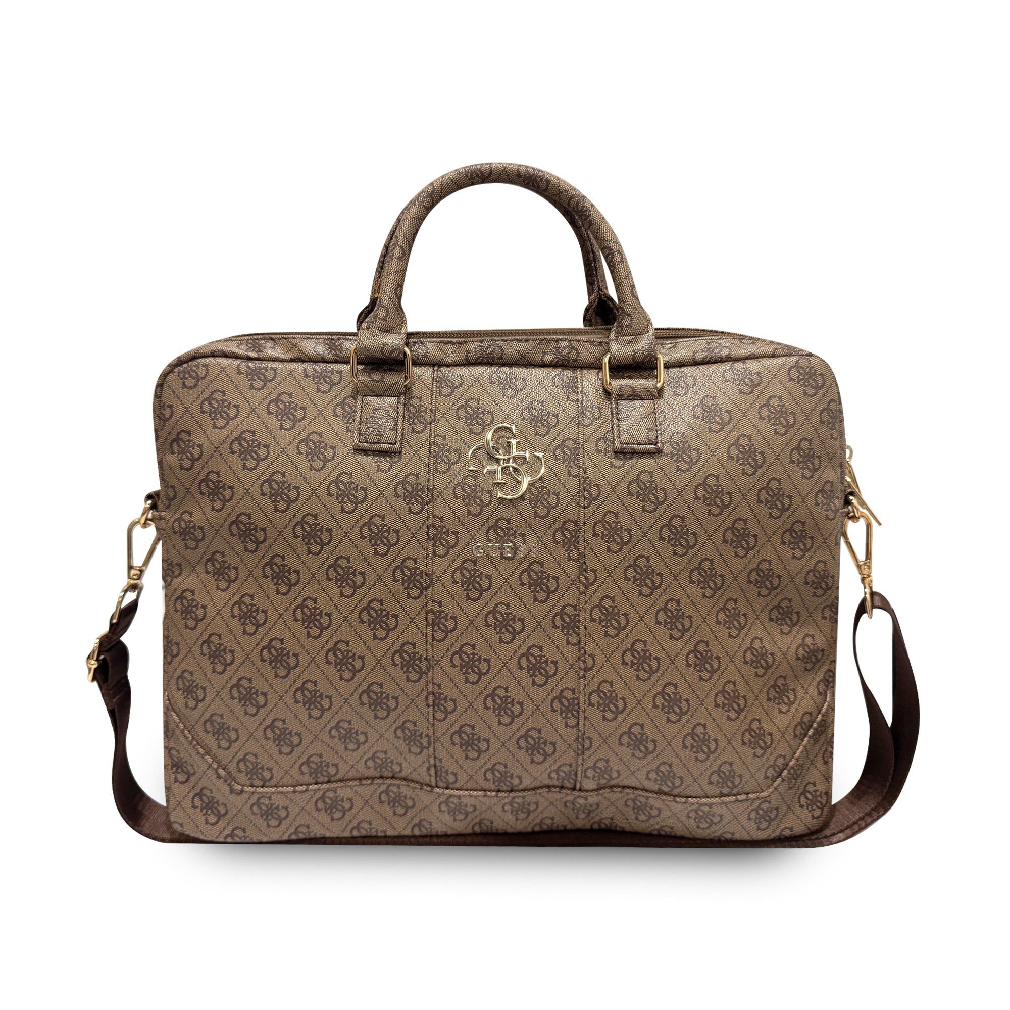 Guess Orijinal Lisanslı 4G Desenli Büyük 4G Logolu Omuz Askılı 15 inç Laptop Çantası