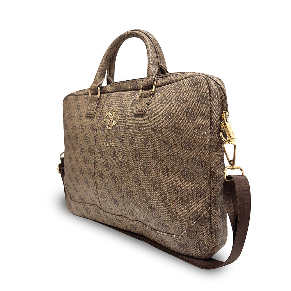Guess Orijinal Lisanslı 4G Desenli Büyük 4G Logolu Omuz Askılı 15 inç Laptop Çantası