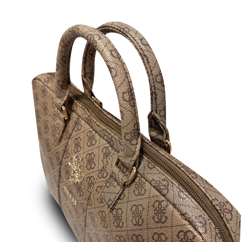 Guess Orijinal Lisanslı 4G Desenli Büyük 4G Logolu Omuz Askılı 15 inç Laptop Çantası