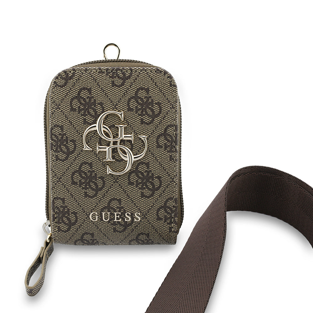 Guess Orijinal Lisanslı 4G Desenli Büyük Metal Logolu Omuz Askılı Purse El Çantası