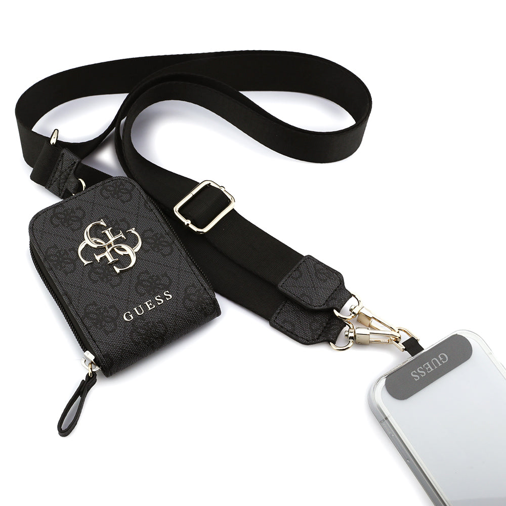Guess Orijinal Lisanslı 4G Desenli Büyük Metal Logolu Omuz Askılı Purse El Çantası