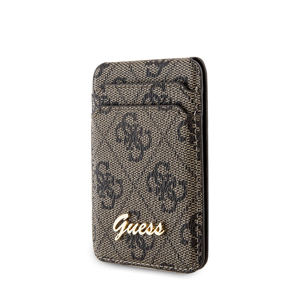 Guess Orijinal Lisanslı 4G Desenli Metal Script Logolu Magnetik Kartlık
