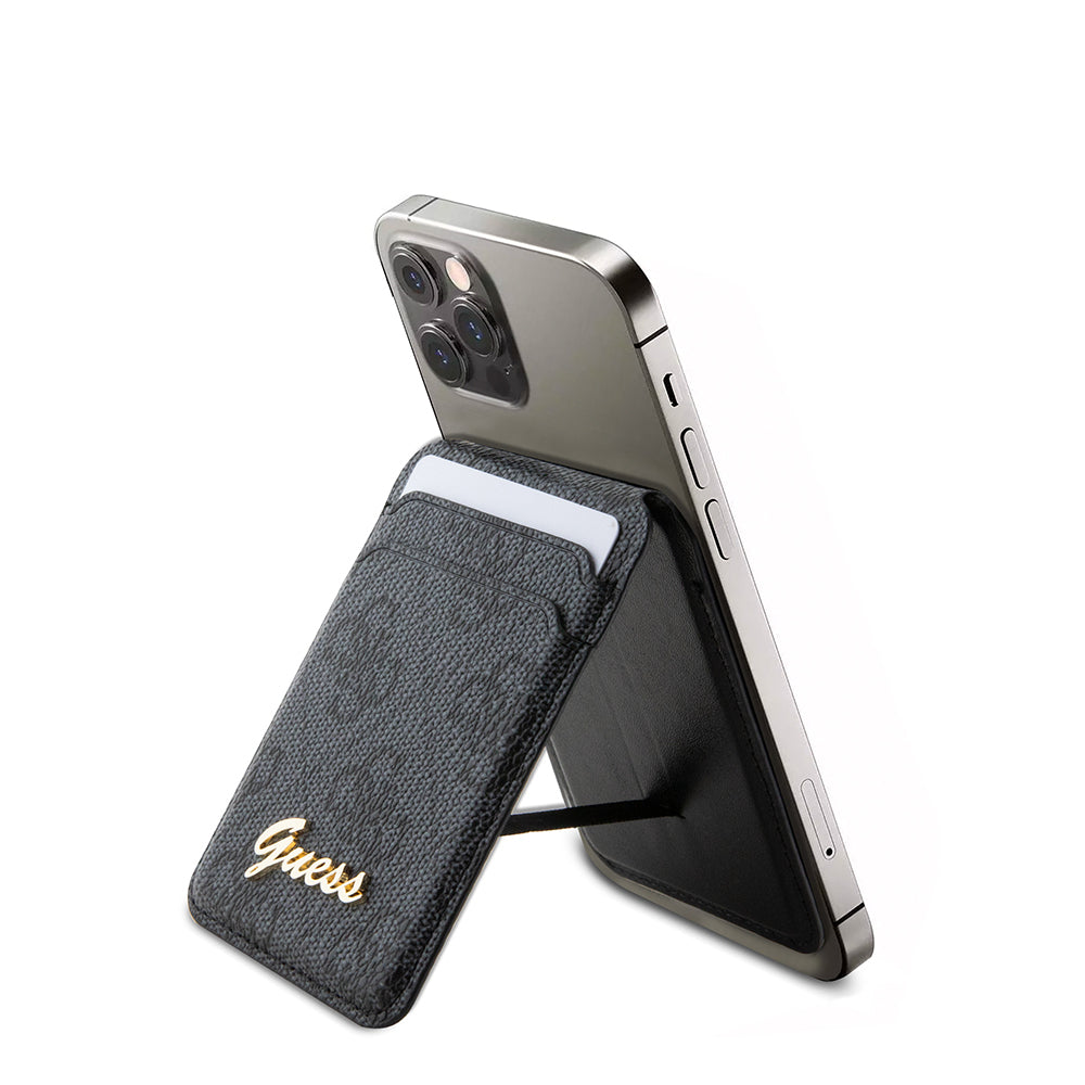 Guess Orijinal Lisanslı 4G Desenli Metal Script Logolu Magnetik Kartlık