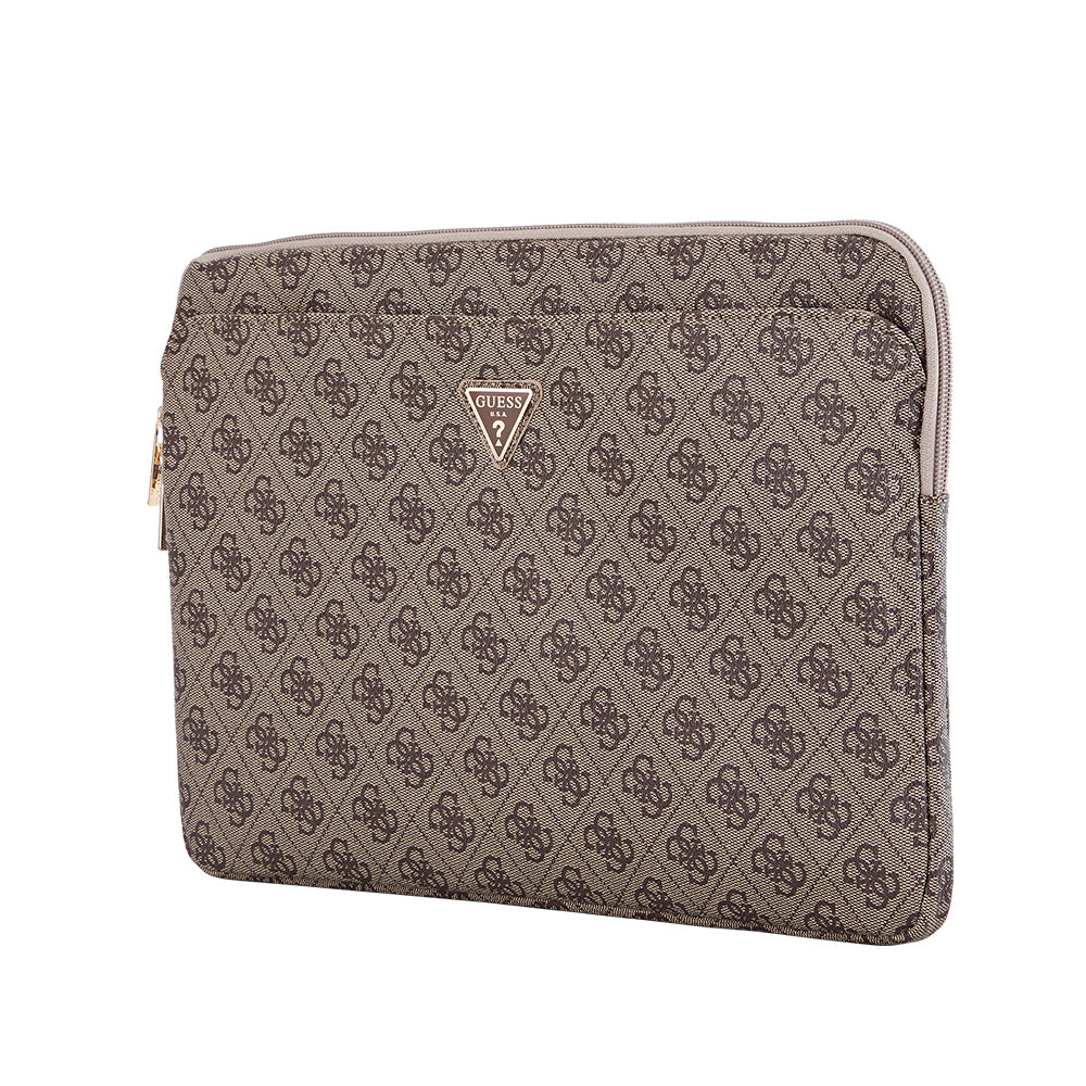 Guess Orijinal Lisanslı 4G Desenli Üçgen Logolu 14 inç Laptop Çantası